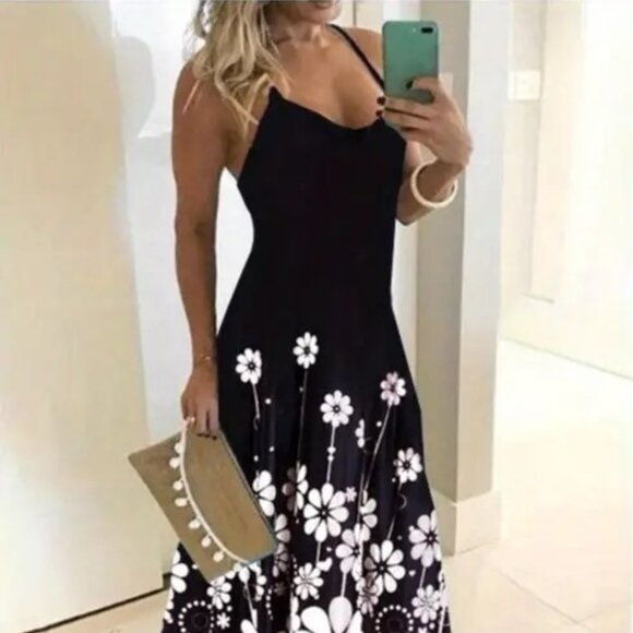 Women Plus Size Elegant Floral Maxi Summer Party Cocktail Holiday Dress 20W - Picture 1 of 9
